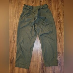 LOFT Womans Green Chinos with Belted Waist